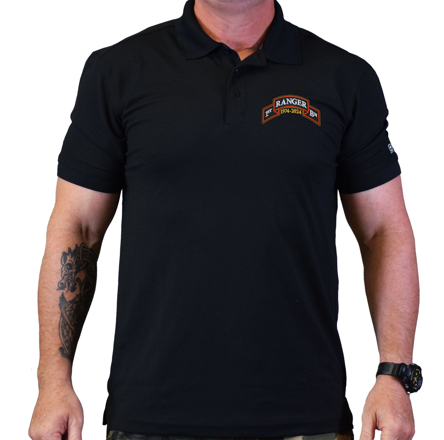 1st Batt 50th Anniversary Scroll Embroidered Polo