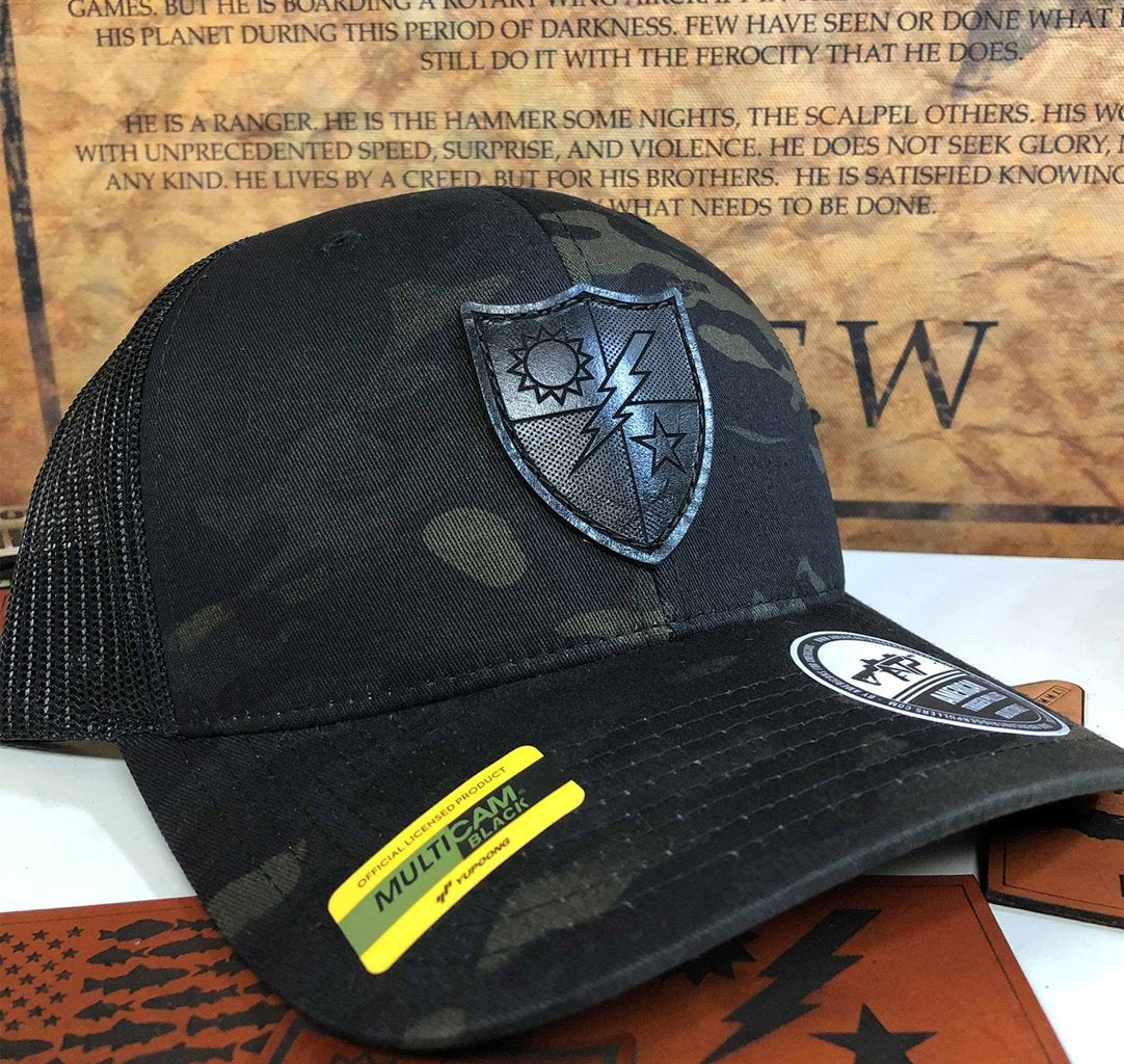 75th DUI Black Leather Snap-Back