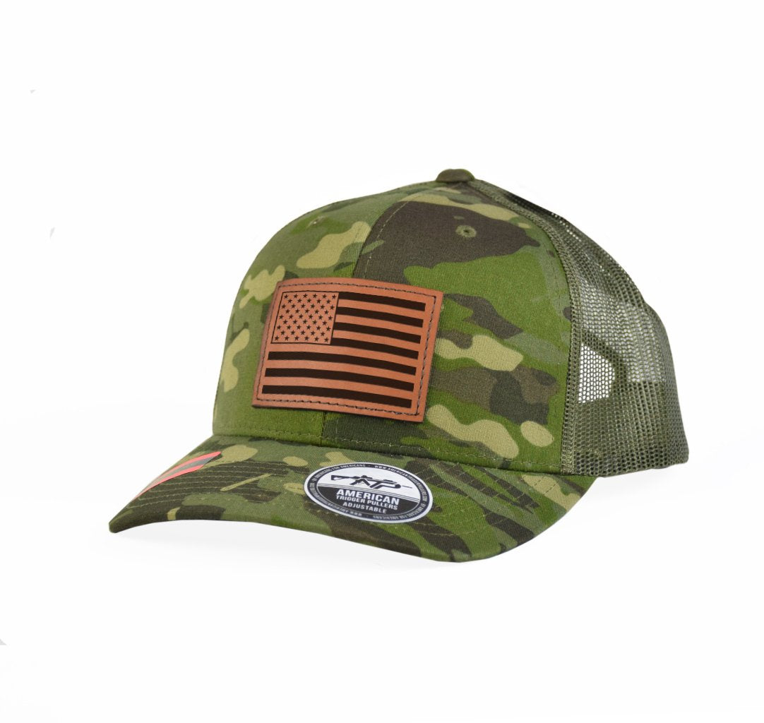 USA Flag Leather Snap-Back