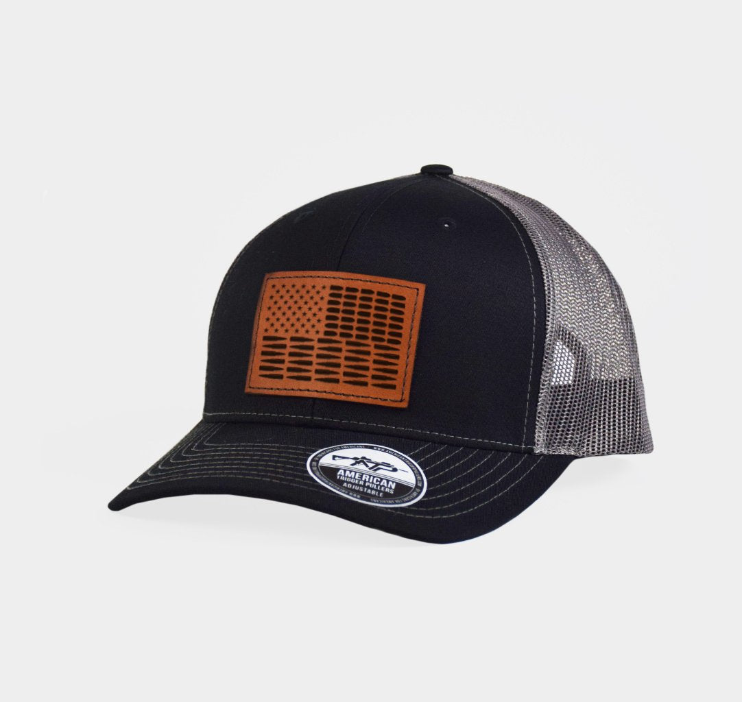 Bullet Flag Leather Snap-Back