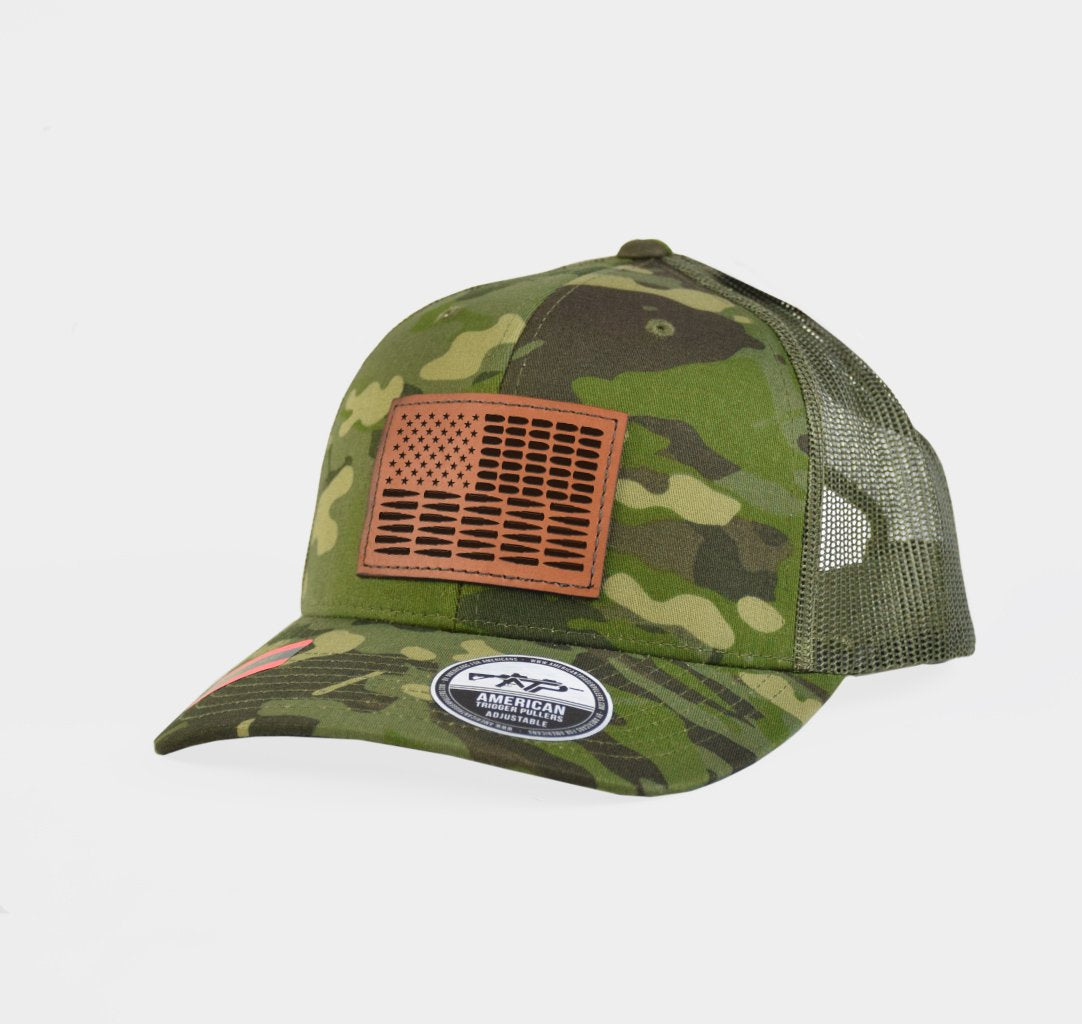 Bullet Flag Leather Snap-Back