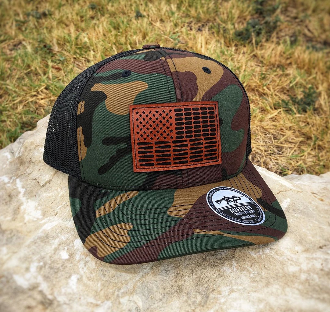 Bullet Flag Leather Snap-Back