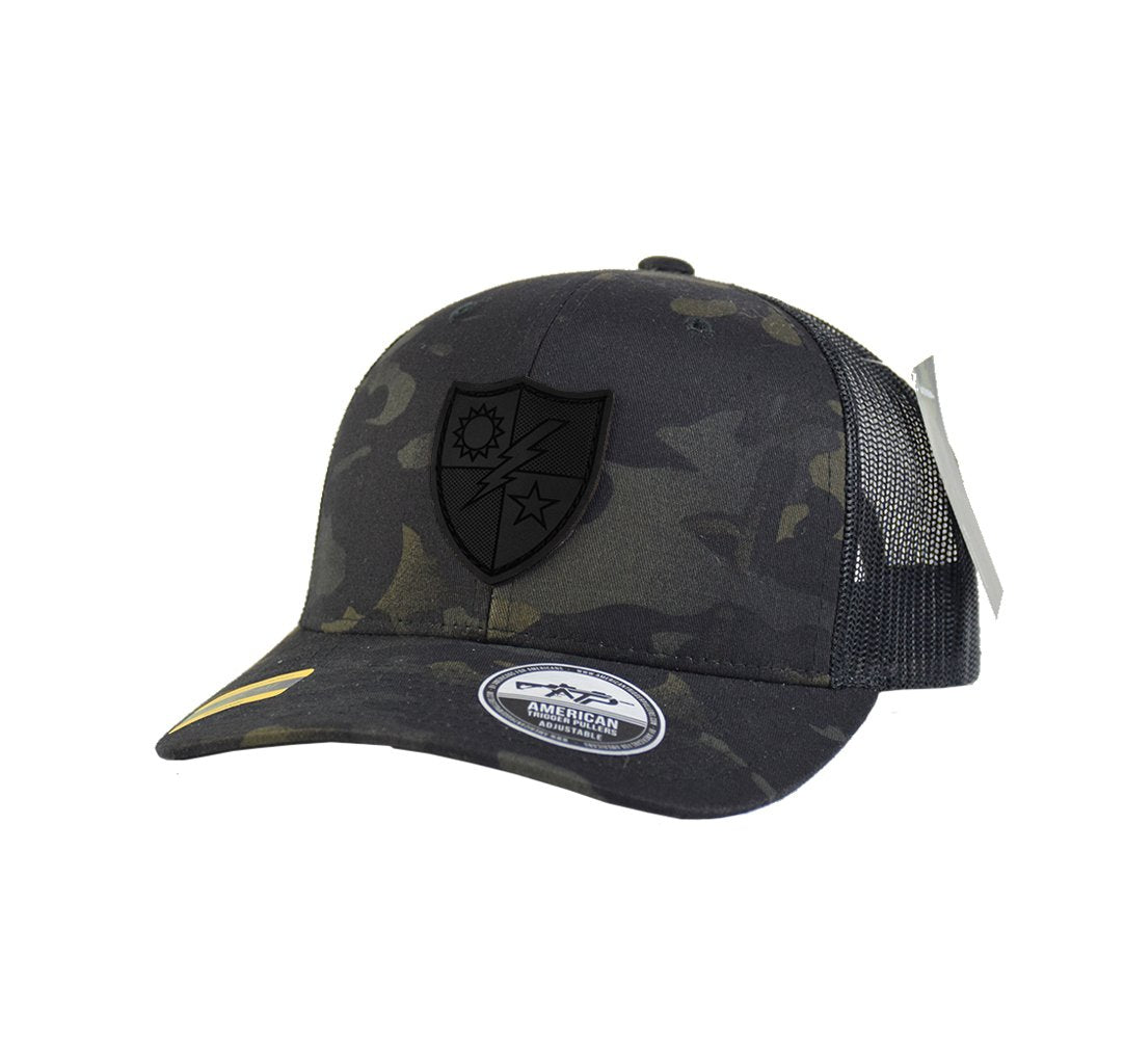 75th DUI Black Leather Snap-Back