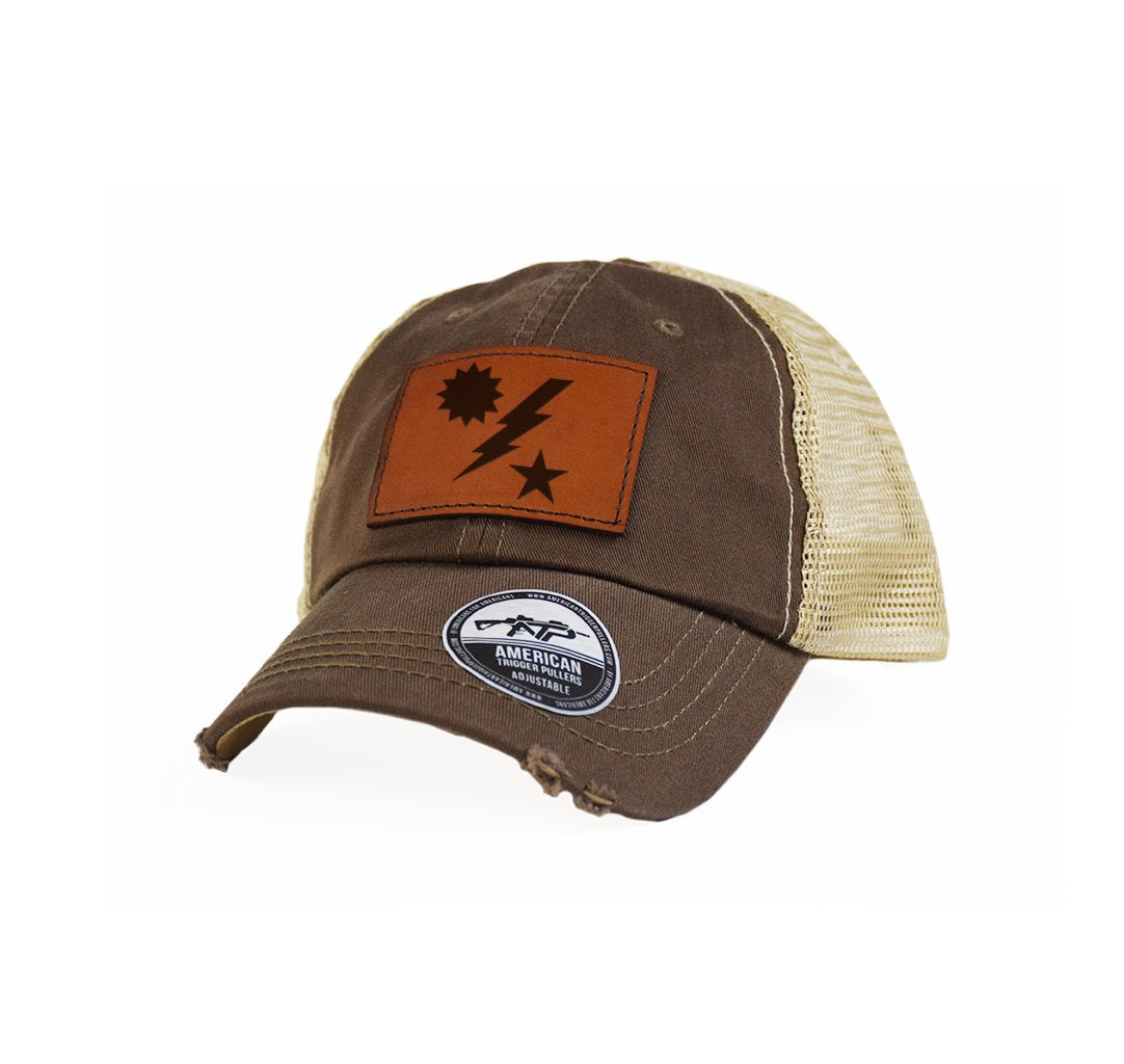 Star Sun & Bolt Leather Dad Cap