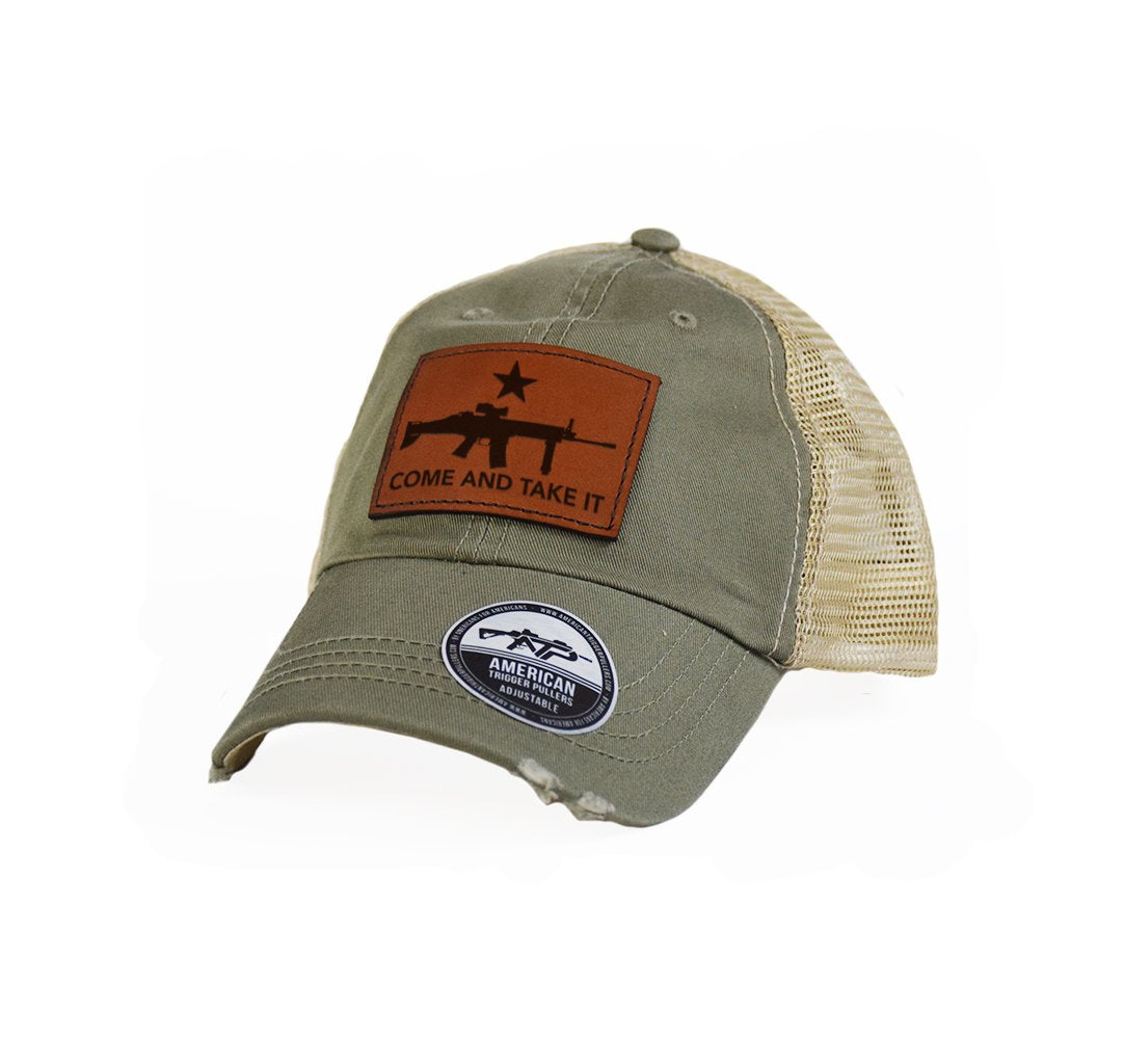 Come and Take It SCAR Leather Dad Cap