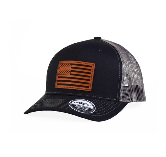 USA Flag Leather Snap-Back